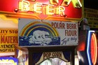 Rare Polar Bear Flour Dealer General Store Porcelain Metal Sign Rainbow Zoo Coke