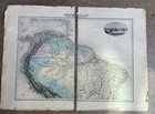 Pair Of Antique Colorized Maps Of South America