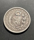 1866 Peru 1 Dinero Silver Coin