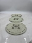 Vintage Floral Glass Drink Coasters Set Of 3 6 5  Retro Mid Century Table Decor