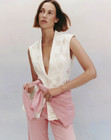 New Veronica Beard  Townes Eyelet Vest  Dove White