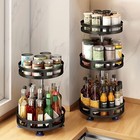 3 Tier Lazy Susan Turntable Organizer     Rotating Spice Rack Kitchen Storage
