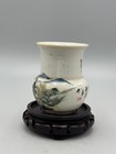 Antique 20th C  Republic Chinese Qianjiangcai Landscape Porcelain Zhadou Vase 