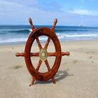 Nautical Wooden Wheel Brass 12   Gift Finishing Ships Wall Decor Vintage Antique