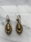 Rare 19th Century 1874 Victorian Antique Etruscan Gold Tone Earrings