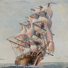 Vtg John Ambrose Clipper Ship Oil Painting Signed Framed Nautical Seascape Art