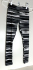 Girls M Medium   7 8 Base Layer Pants Black Gray White Striped Winter Outdoors
