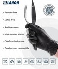 Lanon Black Nitrile Glovesmedium foodsafe Latex powder-free Textured For Cooking