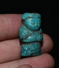 1 2  Old Chinese Green Turquoise Carved Fengshui People Statue Pendant