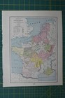 France Germany Vintage Original 1895 Crams World Atlas Map Lot