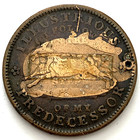 1837 1c Executive Experiment Turtle Donkey Hard Times Token Ht-33  Holed