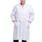 Unisex Lab  Hospital Coat Surgical Uniform Doctor Long Sleeve White Coat Thin Us