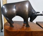 Pair Of Elegant Stock Market Wall Street Bull   Bear Vintage Bronze Bookends