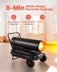 Vevor 125000 Btu Forced Air Kerosene Diesel Space Heater With Wheels Black