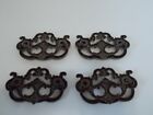 Vtg Chunky Large Brass Tone Drop Bail Cabinet Drawer Pulls Handles Lot Set Of 4