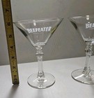 Vintage Beefeater London Dry Gin Martini Cocktail Glasses W  Etched Logo     5 75   