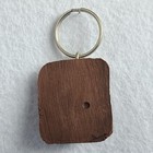       Vintage Hand Carved Wooden Dog Keychain Key Chain Ring