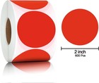 Pack Of 600 Round Color Coding Circle Dots Stickers Labels  2   Red 