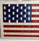 Longaberger 2012 Woven Wood Americana American Wall Flag 15 5  X 8 5  Signed