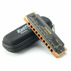 Easttop T008k 10hole Blues Harmonica A C G Key Professional Protable    party Gift