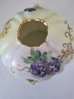 Antique Porcelain Handpainted Violet Hair Receiver 