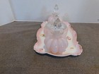 Vintage Fenton  rose  Melon Perfume  Powder Set And Limoges Haviland Vanity Tray