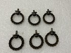6 Vintage Keeler Brass Kbc Round Rope Dark Bronze Drawer cabinet Swing Pulls  91