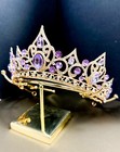Gold Tiara And Crown For Women  Crystal Queen Crown  Purple Princess Tiara