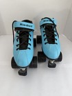 Riedell Dart Indoor Quad Roller Skates Blue black Size 9 Toe Stops Black Wheels