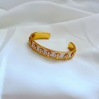 New  Tory Small Logo White Bangle With Jewelry Pouch Adjustable Bracelet