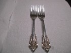 Nice Pair Of Wallace Grande Baroque Sterling Silver 6 5 8  Salad Forks