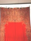 Antique Paisley Shawl Throw Red Center Woven Large 62x124 Damaged Original 1800