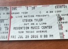 Steven Tyler Concert Ticket Stub Reventiin Music Center Houston Tx  7-29-16