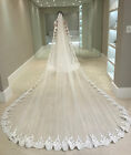 10ft Long White Wedding Bridal Veils With Embroidery Lace Edge Bride Supplies Us