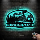 Custom Steam Train Metal Wall Art With Led Personalized Name Sign   Decor
