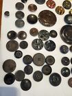 Antique Vintage Button Lot 200   Metal Celluloid Rubber Lucite Rhinestone 5 lbs