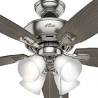 Hunter Fan 52 In Brushed Nickel Finish Ceiling Fan With Four Dimmable Led Lights