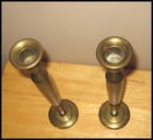 Pair Of Solid Antique Brass Candlesticks  very Heavy  