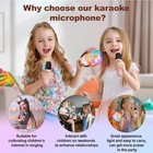 Mini Karaoke Machine  2 Wireless Microphones  Bluetooth  Rgb Lights  Voice Chan   