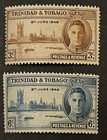 Travelstamps  1946 Trinidad   Tobago Stamps Scott  62-63 Peace Issue Mogh