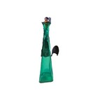 Decorative Jade Green Glass Pyramid Bottle Round Violet Topper Vintage Retro 