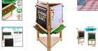 Kids  3-sided Art Activity Easel - Green white With Magnetic Boards   Supplies