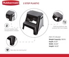 Rubbermaid Molded Plastic 2-step Stool For Adults  Lightweight portable non-slip