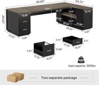 85 8   Large Executive Desk Modern L-shaped Office Computer Desk W  File Drawer