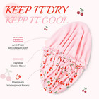 Shower Cap For Women Terry Lined Bath Cap Large Reusable Waterproof Elastic Band