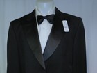 Kinloch Anderson Solid Black Peak Lapel Tuxedo Coatee 40l Nwt