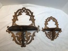 Vintage Victorian Style Fretwork Wood Wall Shelf Ornate Scroll - Lot Of 2