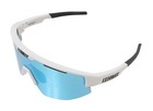 Bliz Matrix Cycling Sunglasses White Blue Mirror Smoke Lens Hydrophobic Active