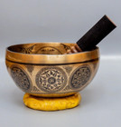9 Inches Buddha Carving Handmade Singing Bowl -sound Healing   Sri Yantra Carved
