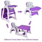 3 In 1 Baby High Chair Convertible Play Table Seat Booster Toddler Baby Tray